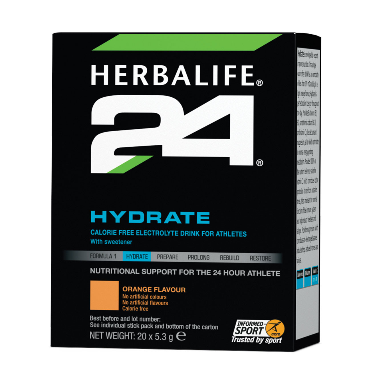 Hydrate - Orange flavour - pack of 20 sticks